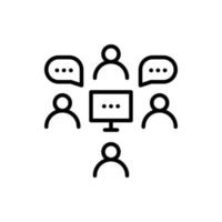 icône de bulle de chat de groupe de communication d'entreprise vecteur