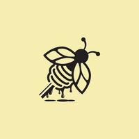 logo de louche d'abeille vecteur