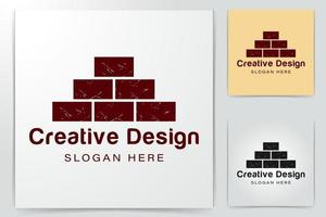 tas de briques rouges. idées de logo de construction. création de logo d'inspiration. illustration vectorielle de modèle. isolé sur fond blanc