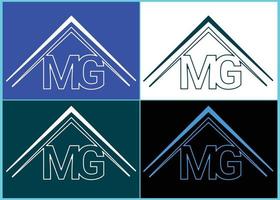 conception de logo et d'icône de lettre mg vecteur