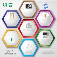 infographie vectorielle cercle hexagone. vecteur