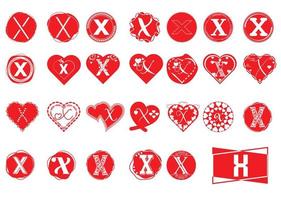 x lettre logo et ensemble de conception d'icônes vecteur