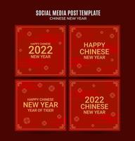 modèle de publication instagram de bannière web carré nouvel an chinois 2022 vecteur