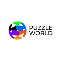 création de logo simple du monde du puzzle vecteur