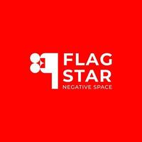 création de logo négatif étoile drapeau vecteur