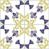 carrelage azulejos bleu et jaune vecteur