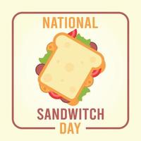 illustration vectorielle de la journée nationale du sandwich vecteur
