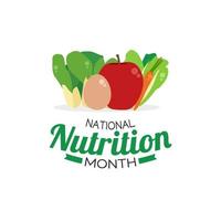 illustration vectorielle du mois national de la nutrition vecteur