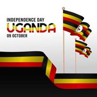 illustration vectorielle de la fête de l'indépendance de l'ouganda vecteur