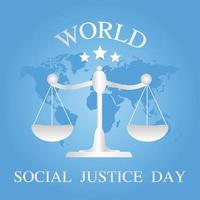 illustration vectorielle de la journée mondiale de la justice sociale vecteur