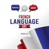 illustration vectorielle de la journée de la langue française