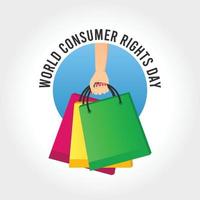 illustration vectorielle de la journée mondiale des droits des consommateurs vecteur