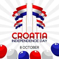 illustration vectorielle de la fête de l'indépendance de la croatie vecteur