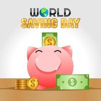 illustration vectorielle de la journée mondiale de l'épargne vecteur