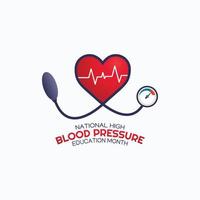 illustration vectorielle du mois national de l'éducation sur l'hypertension artérielle