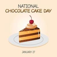 illustration vectorielle de la journée nationale du gâteau au chocolat vecteur