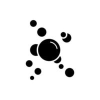 icône de silhouette de bulle de savon. pictogramme de savon à bulles de cercle. eau pétillante, boisson, champagne et soda icône noire. nettoyage, lessive, élément de lavage. illustration vectorielle isolée.