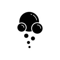 icône de silhouette de bulle de savon. eau pétillante, boisson, champagne et soda icône noire. nettoyage, lessive, élément de lavage. pictogramme de savon à bulles de cercle. illustration vectorielle isolée. vecteur