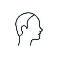 icône de ligne mâle chauve. pictogramme linéaire homme sans poils. icône de contour de problème médical d'alopécie. illustration vectorielle isolée. vecteur