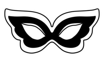 masque de mardi gras isolé sur fond blanc. illustration vectorielle de masque de carnaval. style simple. vecteur