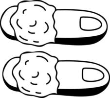 paire de chaussons. illustration vectorielle. doodle linéaire dessiné à la main pour la conception et la décoration vecteur