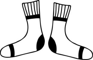 deux chaussettes. illustration vectorielle. doodle linéaire dessiné à la main pour la conception et la décoration vecteur