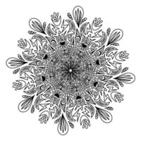 mandala vectoriel moderne abstrait avec éclairs, fleurs et gouttes dans un style doodle isolé sur fond blanc. illustration pour le design saisonnier, le textile, la décoration de la salle de jeux pour enfants ou la carte de voeux.