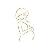 dessin au trait maman enceinte