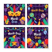 publications sur les réseaux sociaux du carnaval du mardi gras vecteur