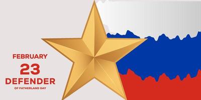 défenseur l'illustration de fond de la fête de la patrie avec étoile et couleur du drapeau russe vecteur