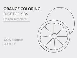 coloriage orange pour les enfants vecteur