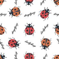 vecteur de modèle sans couture de coccinelle