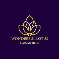 magnifique logo de lotus vecteur