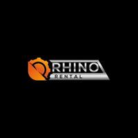 logo de location de rhinocéros vecteur