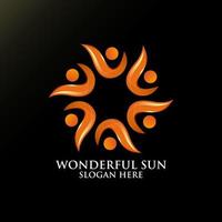 magnifique création de logo de soleil vecteur