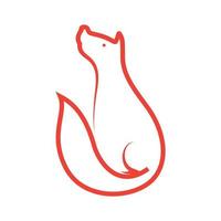minimal fox sit logo design vecteur graphique symbole icône signe illustration idée créative
