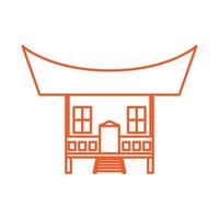 indonésien maison culture ligne logo vecteur icône conception illustration