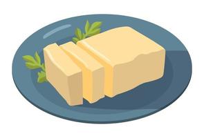 fond blanc de beurre frais cuit réaliste - vecteur