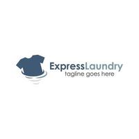 modèle de conception de logo de blanchisserie express simple et unique. parfait pour les entreprises, les entreprises, les magasins, les marchés, les mobiles, etc. vecteur