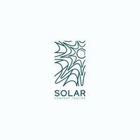 logo vectoriel avec concept solaire dans le style d'art en ligne