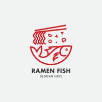 logo de ramen fruits de mer, restaurant japonais de ramen vecteur