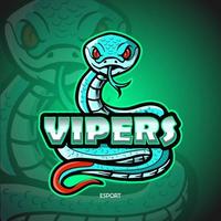 conception de mascotte de logo esport serpent vipère vecteur