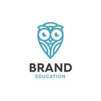 illustration de logos de conception de hibou pour l'éducation, avec une touche de style moderne et des lignes de conception de logo vecteur