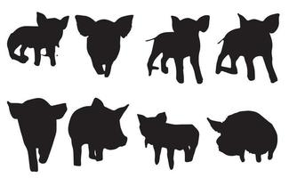 cochon vector illustration design collection noir et blanc