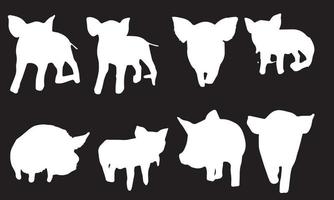 cochon vector illustration design collection noir et blanc