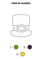 chapeau de dessin animé de couleur par numéros. feuille de travail pour les enfants. vecteur