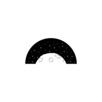 création de logo de lune simple et créative. isolé en noir. illustration vectorielle vecteur