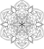 vecteur gratuit de fleur de mandala en noir et blanc