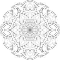 fleur de mandala en vecteur pro noir et blanc