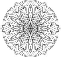 vecteur gratuit de fleur de mandala en noir et blanc